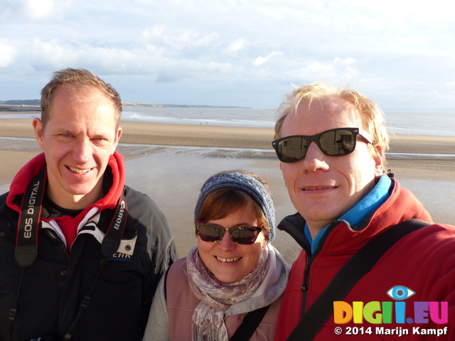 FZ009824 Pepijn, Jenni and Marijn at Coney Beach, Porthcawl